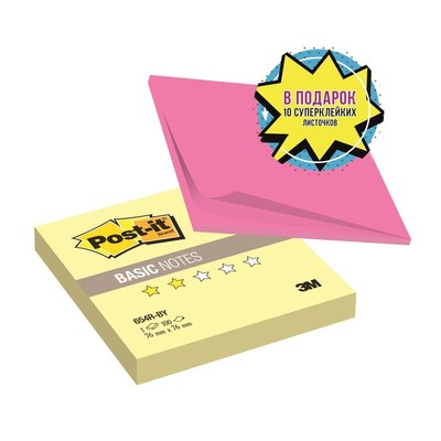 - Post-it Basic 654R-BY,   7676  100 